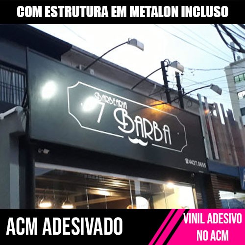 Fachada Letreiro em Acm Fosco + com Estrutura em Metalon
