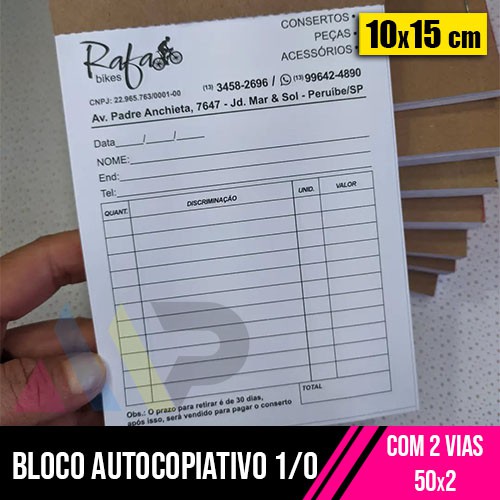 Bloco Autocopiativo Com 2 Vias - 50x2 - PB