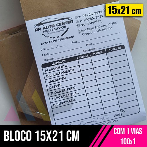 5 Bloco 15x21 | 1 Vias | 100x1