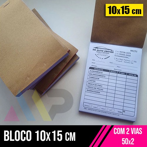 5 Bloco 10x15 | 2 Vias | 50x2