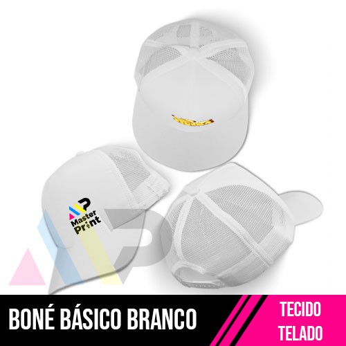 Boné Básico | Tecido | Branca Telado