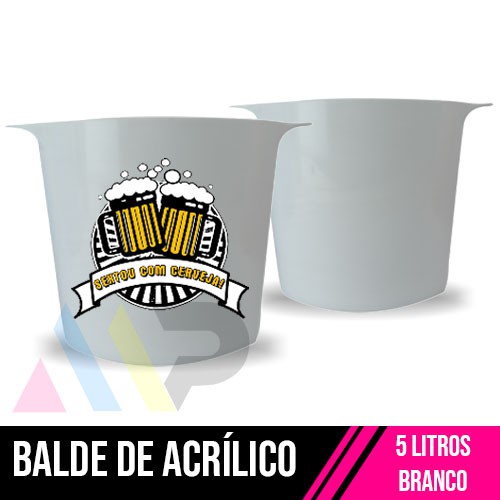 Balde de Acrílico | 5L | Branco