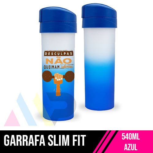Garrafa Slim Fit | 540ml | Degradê Azul