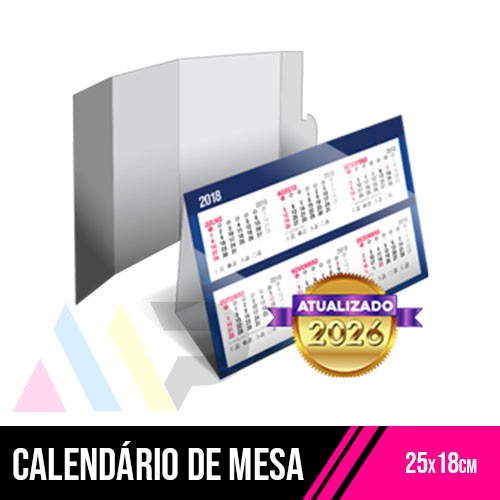 25 Calendário de Mesa | 25x18cm | 4/0 | UV 1/0