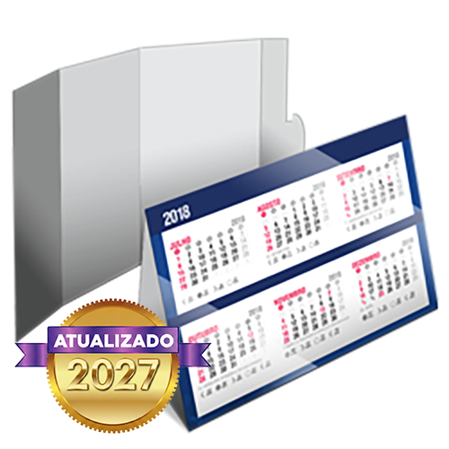 Calendário de Mesa | 25x18cm | 4/0 | UV 1/0