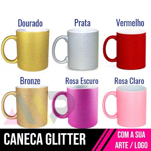 Caneca de Cerâmica 325ml Glitter Total