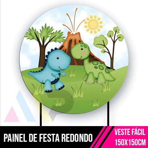 Painel de Festa Redondo | Veste Fácil com Elástico | 1,5x1,5m