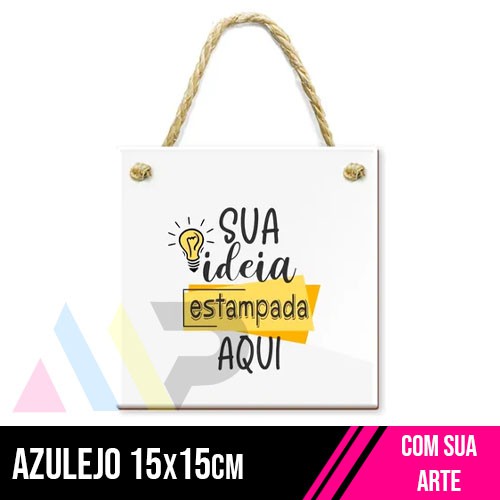 Azulejo cerâmica - 15x15 cm  com furo