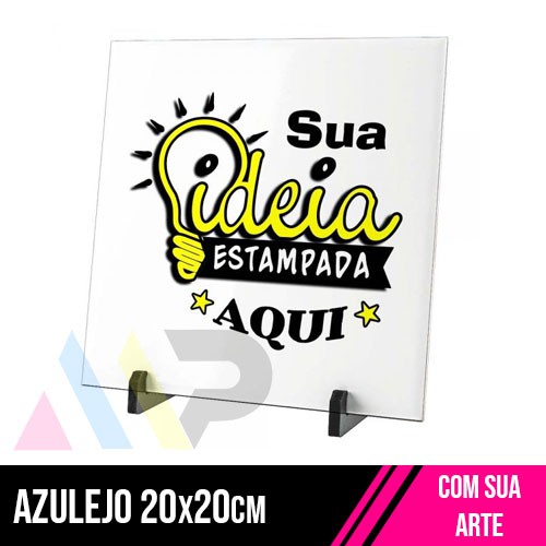 Azulejo cerâmica - 20x20 cm  com furo