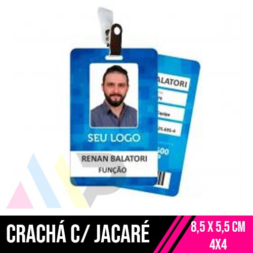 Crachá PVC com Jacaré Frente e Verso