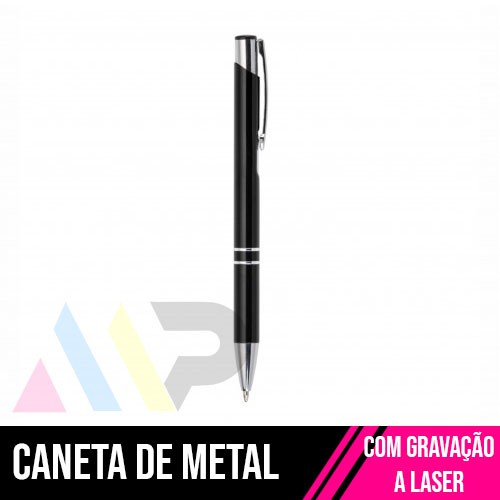 Caneta Personalizada Gravação Laser - Preta
