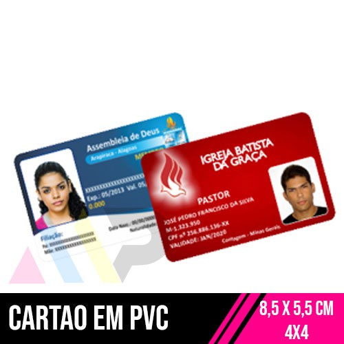 Carteirinha Cartão PVC Frente e Verso
