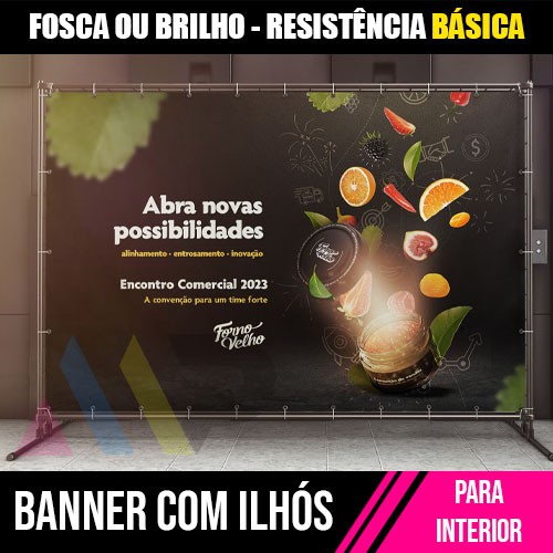 Banner Lona Simples e Básico 240g com Ilhós 