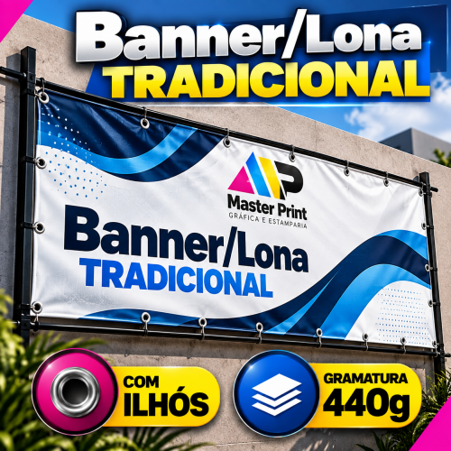 Banner/Lona Tradicional 440g - Com Ilhós