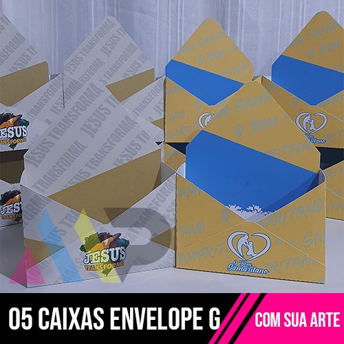 5 Caixa Envelope personalizado com sua arte