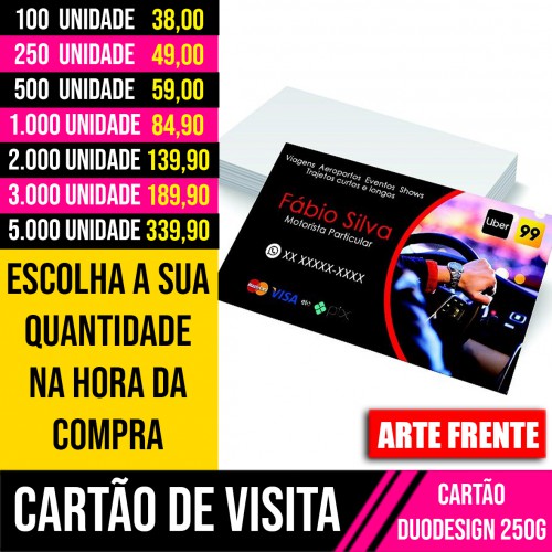 Cartão de Visita 250g - Arte Frente