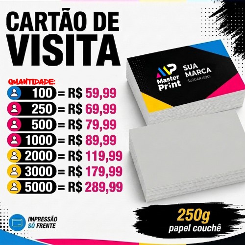 Cartão de Visita 250g - Arte Frente