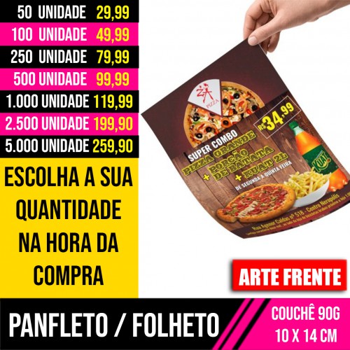 Panfleto / Folheto 90g | 10x14cm Arte Frente 