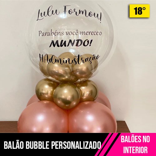 Arranjo de Mesa 18° c/ Mini Balões no interior