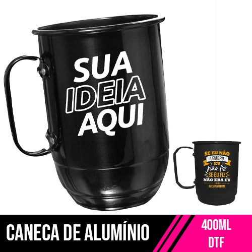 Copo de Alumínio Preto 400/500ml