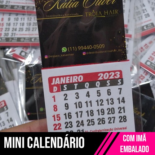 Calendário Ímã de Geladeira - Embalado individual 