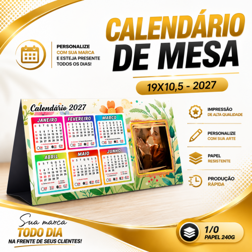 Calendário de Mesa | 10,5x19cm | 4/0
