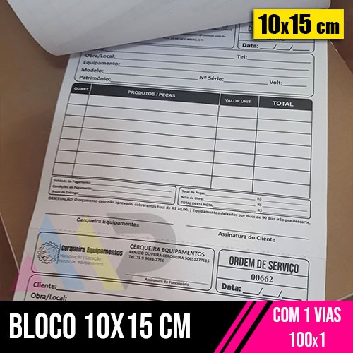 10 Bloco 10x15 | 1 Vias | 100x1