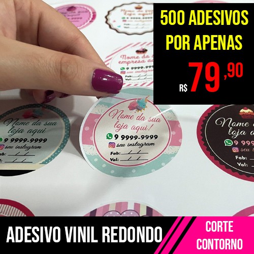 500 Adesivo Vinil 3CM - com corte contorno
