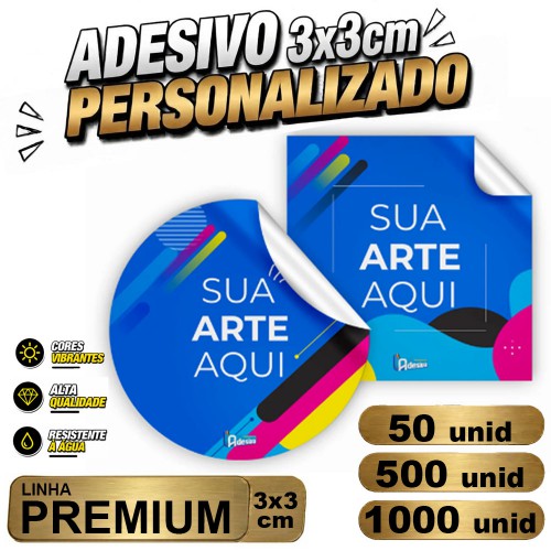 Adesivo Vinil 3x3cm Premium