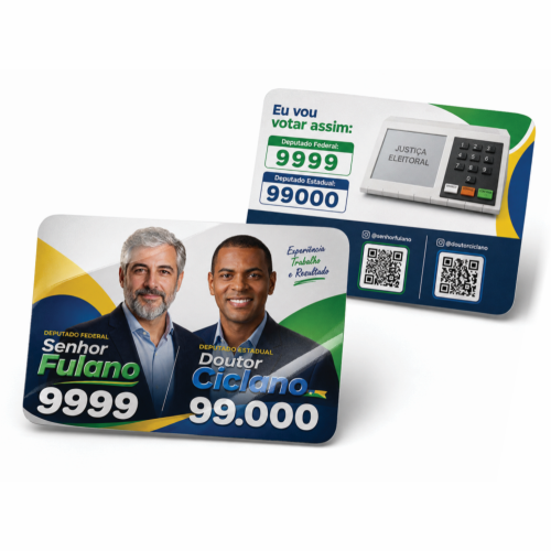 Card Eleitoral | 300g | 4/4 | Verniz UV 1/1 | Canteado (Eleitoral)