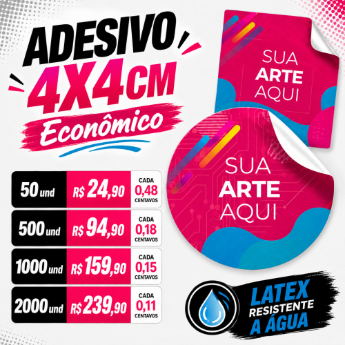 Adesivo Vinil 4x4cm - Promocional
