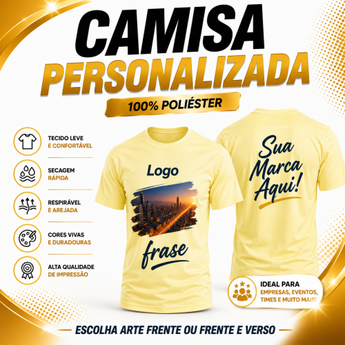 Camisa Amarelo Claro - Poliéster