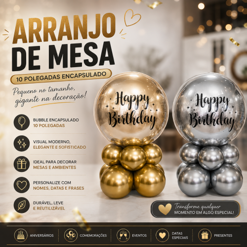Bubble Arranjo de Mesa 10° c/ Encapsulado