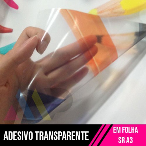 Adesivo Vinil Transparente Folha A3