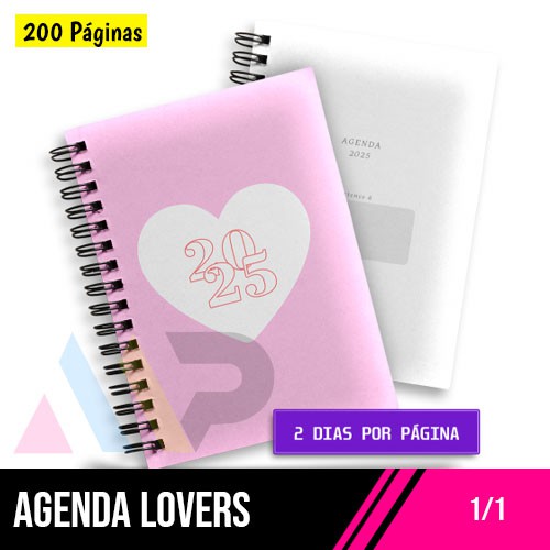 Agenda Lovers | 2 Dias por página | 1/1 - 200 Páginas