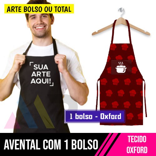 Avental Oxford Com Bolso | 60x80cm | 1 Bolso