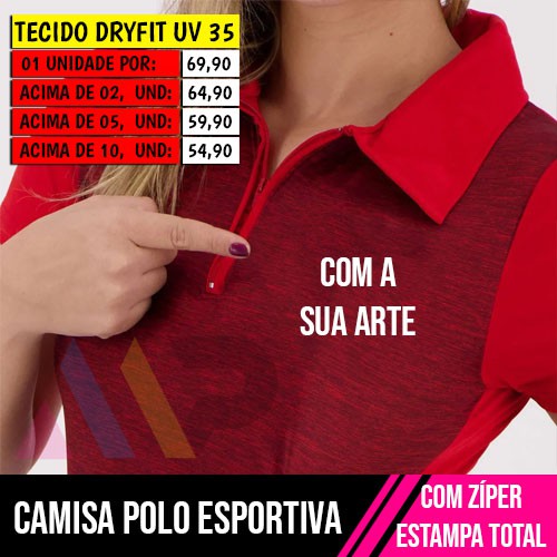 Camisa Baby Look- Polo Esportiva