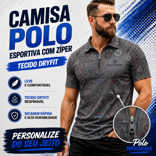 Camisa - Polo Esportiva - Ziper
