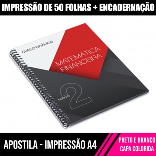 Apostila até 50 impressões + Encadernação