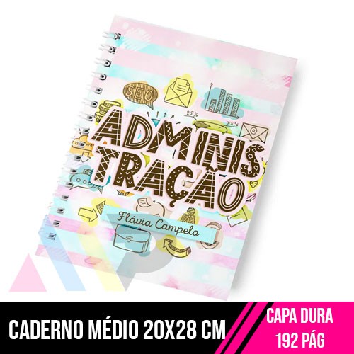 Caderno Médio - Capa Dura - 20x28cm - 192 Pág.